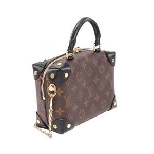 Louis Vuitton Malle Souple Monogram Handbag Canvas Leather Brown Black